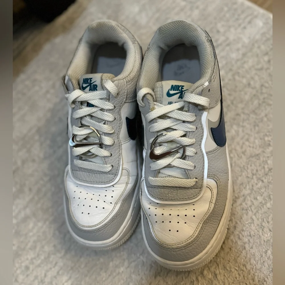 Nike Air Force 1 Shadow Metallic Teal Women’s Size 7.5 White Green Sneakers